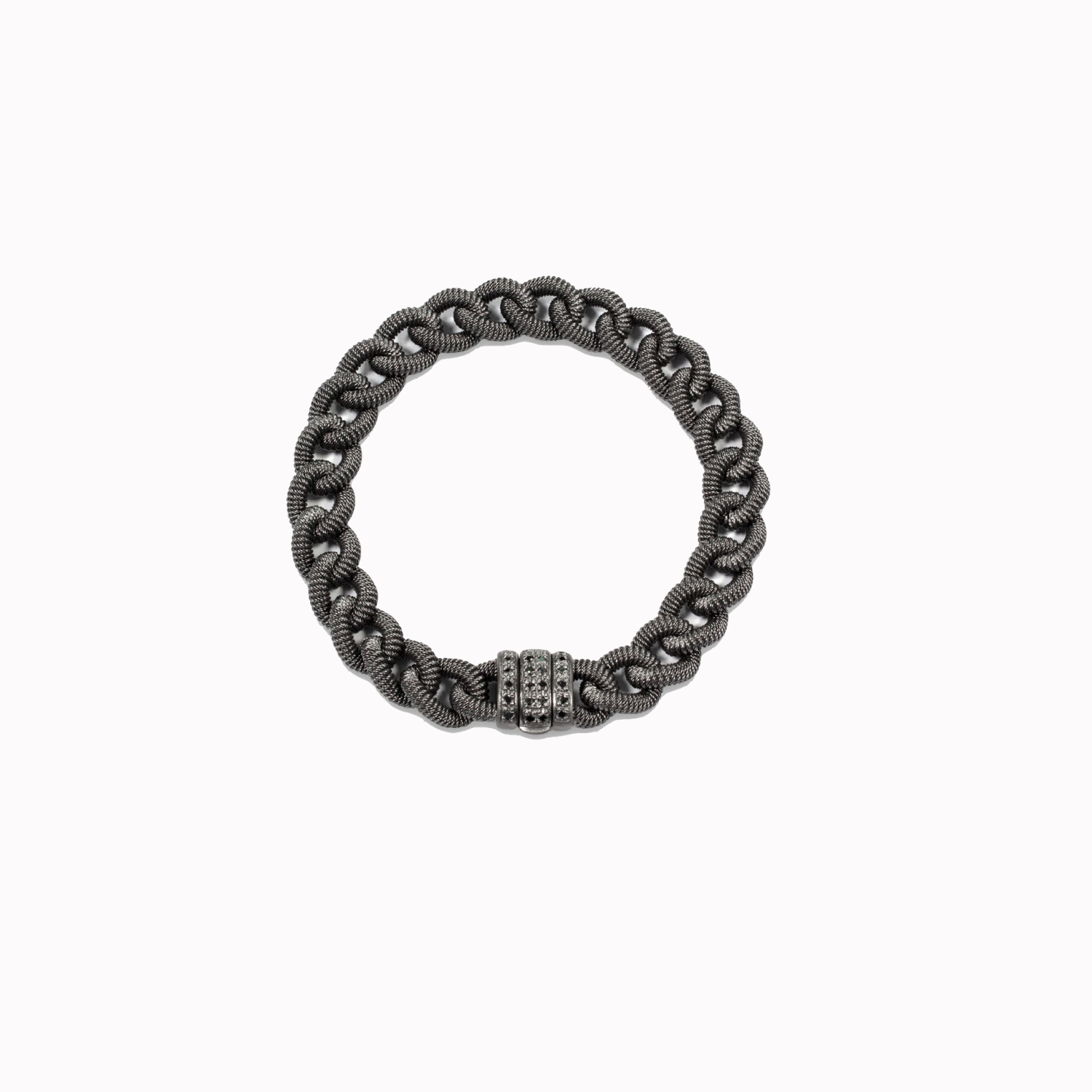 Ruthenium-plated 925 silver and black diamonds