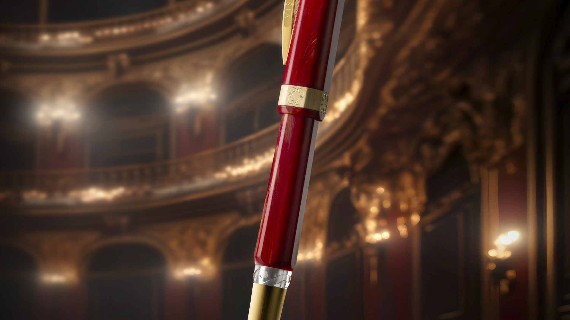 OPERA GOLD FOUNTAIN PEN RED